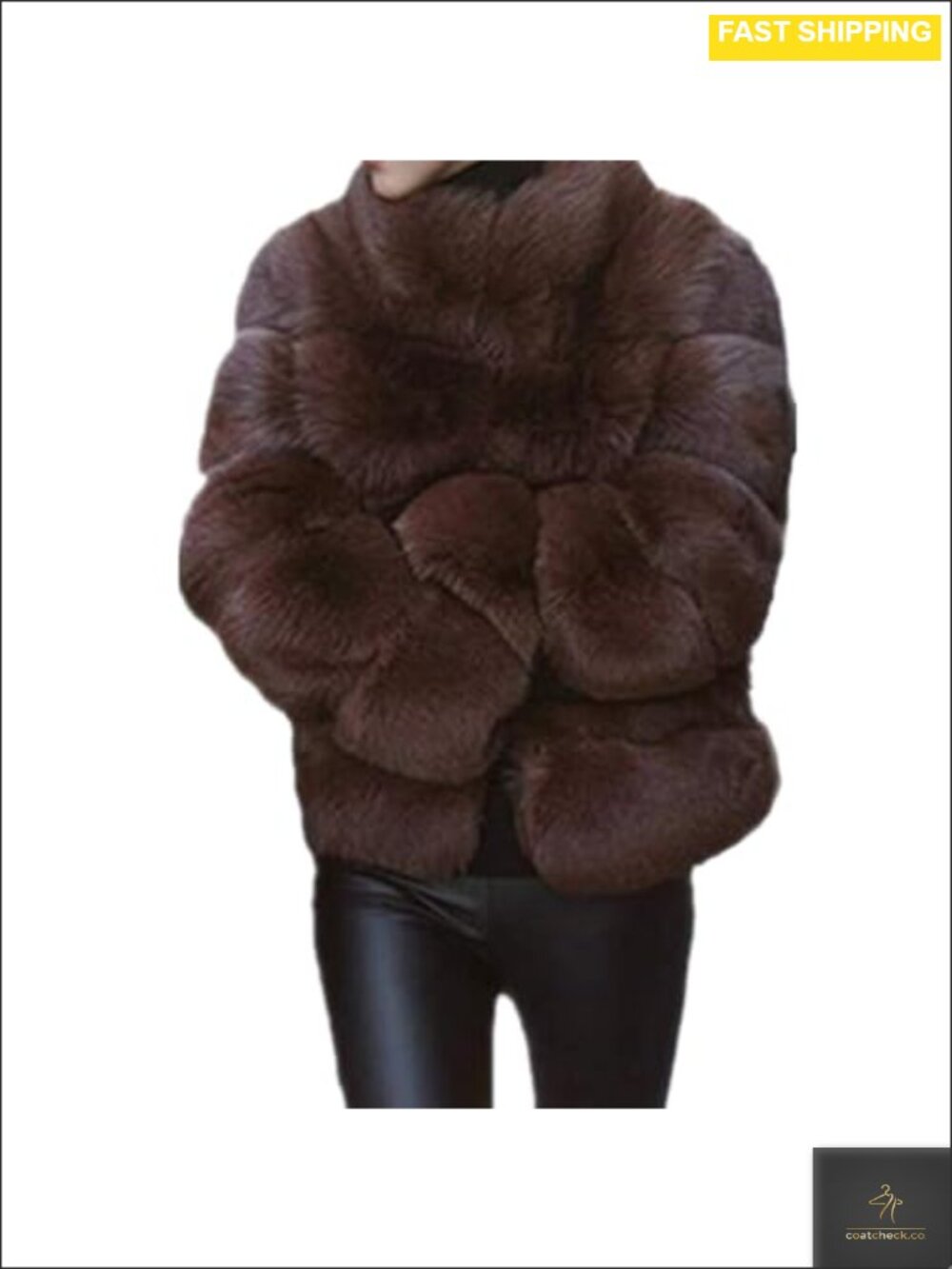 Faux Fur Fluffy Winter Coat Long Sleeve Pockets Casual
